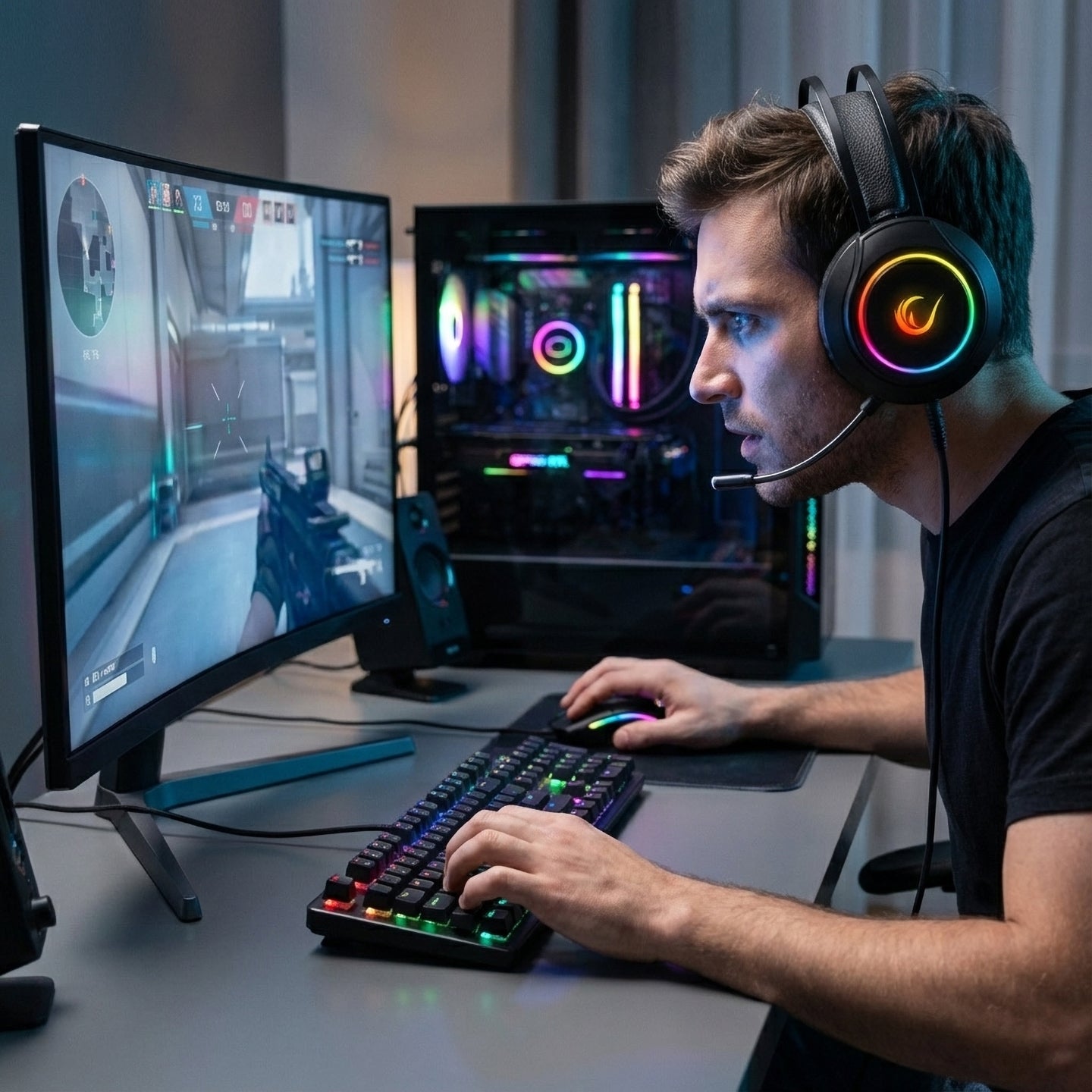 Rm-K45 Orbit-S RGB 7.1 Oyuncu Kulaklığı – Rampage