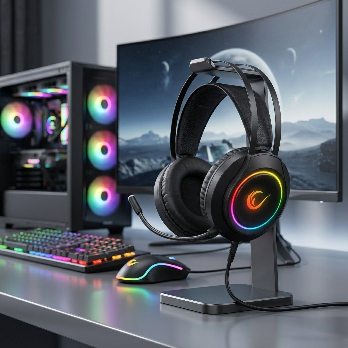 Rm-K45 Orbit-S RGB 7.1 Oyuncu Kulaklığı – Rampage