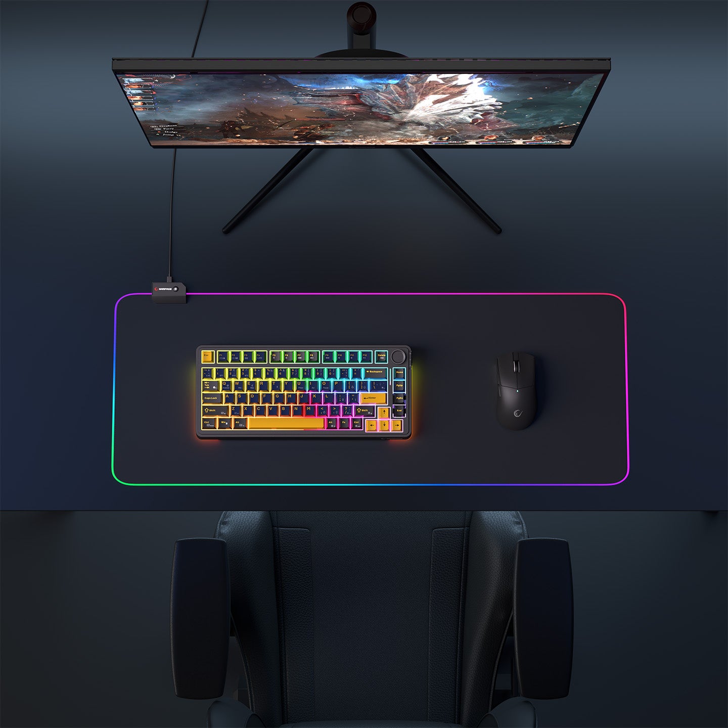 Pulsar RGB XL (MP-22) - Mp-22 30x80 cm RGB Oyuncu Mouse Pad-Siyah