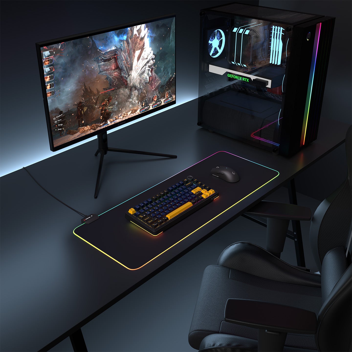 Mp-22 30x80 cm RGB Gaming Mouse Pad-Black