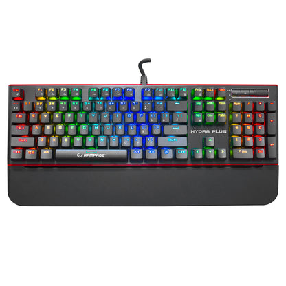 HYDRA R6 PLUS TÜRKÇE Audio Portlu Aluminyum Kaplama Mavi Switch Gaming Klavyesi - Rampage