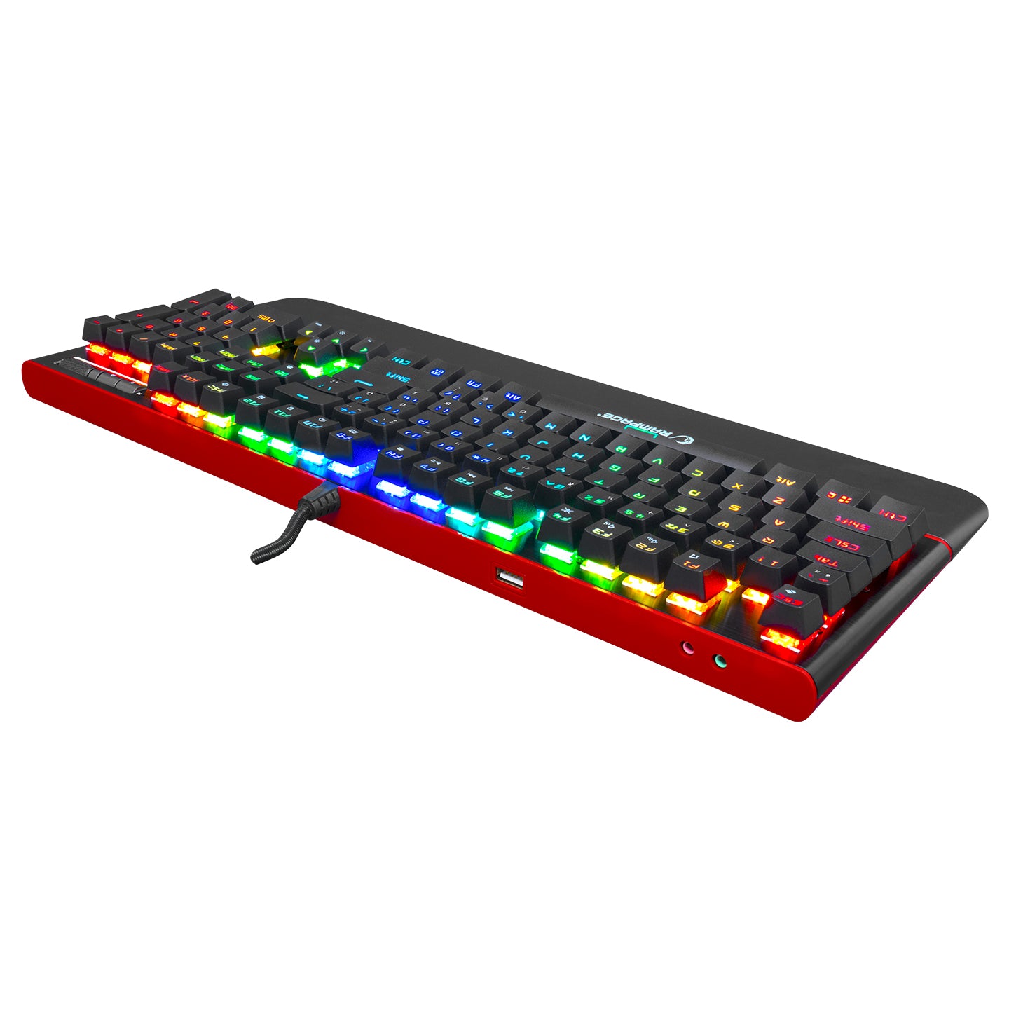 HYDRA R6 PLUS TÜRKÇE Audio Portlu Aluminyum Kaplama Mavi Switch Gaming Klavyesi - Rampage