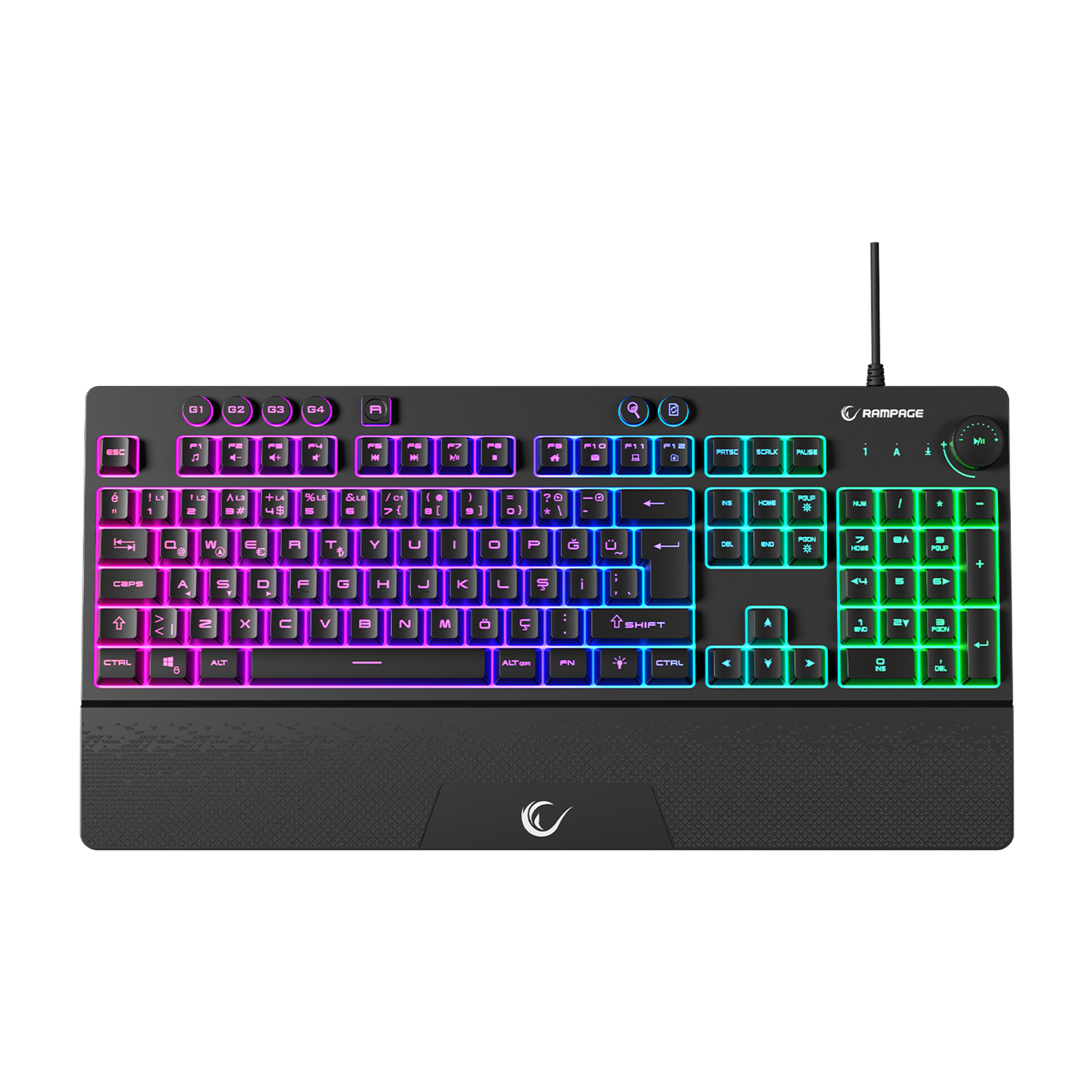 KB-GX65 SIMULA - RGB 4 Makro Tuş Bilek Destekli Oyuncu Klavyesi