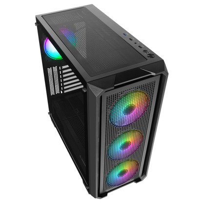 X-CHAIN - Temper Camlı 750W 80 Plus Bronze 4 Adet RGB Fanlı Gaming Oyuncu Kasası