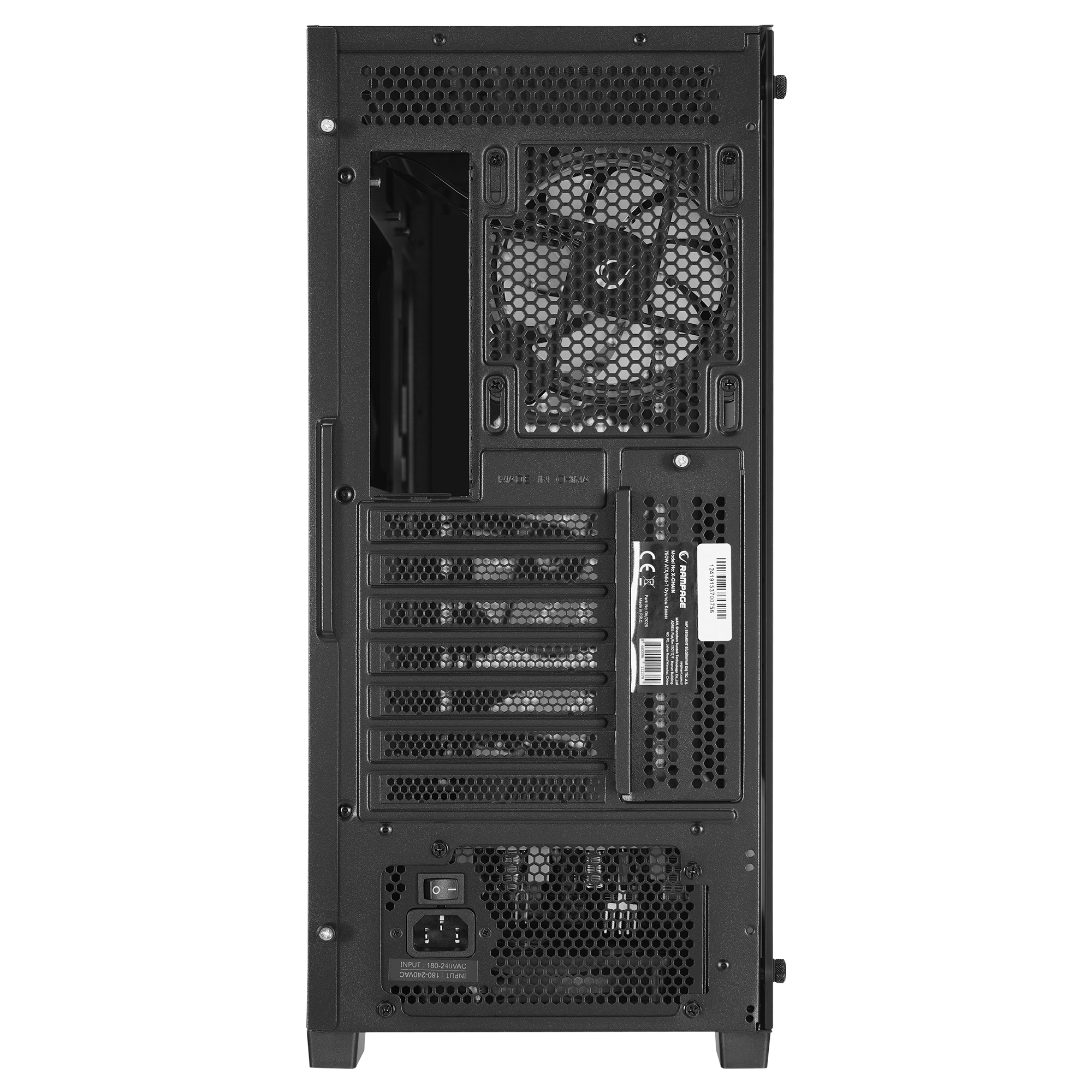 X-CHAIN - Temper Camlı 750W 80 Plus Bronze 4 Adet RGB Fanlı Gaming Oyuncu Kasası