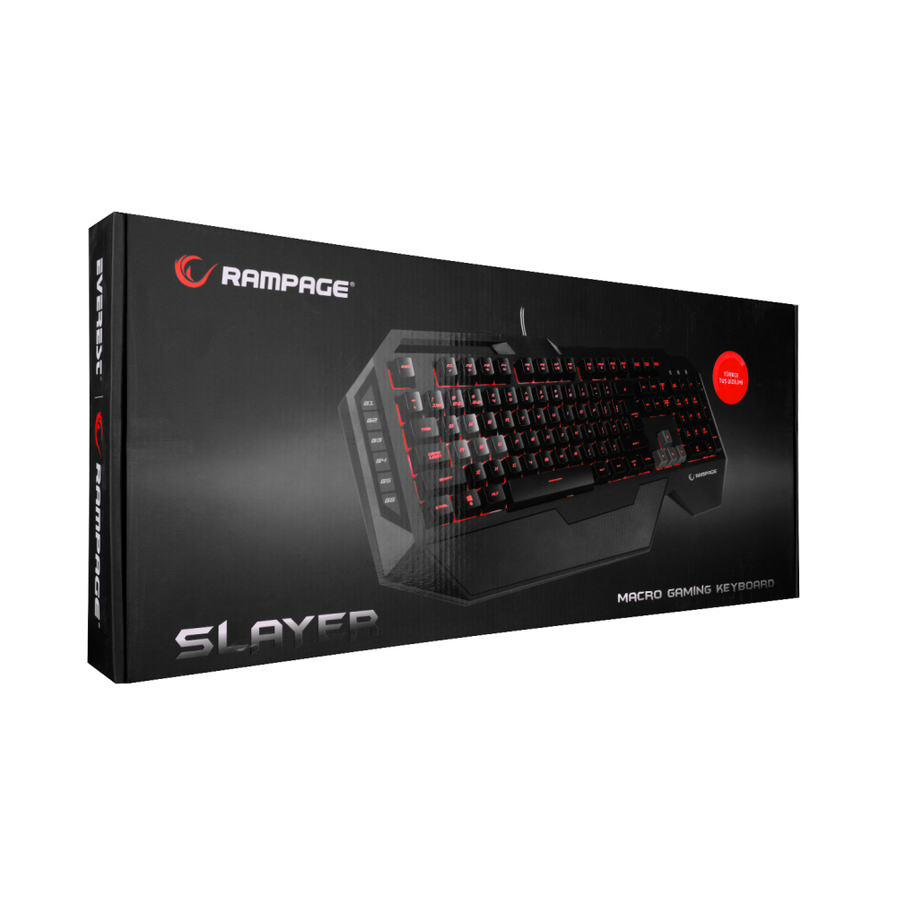 SLAYER KB-R11 Siyah USB Tuş Aydınlatmalı Makrolu US Q Gaming Klavye - Rampage