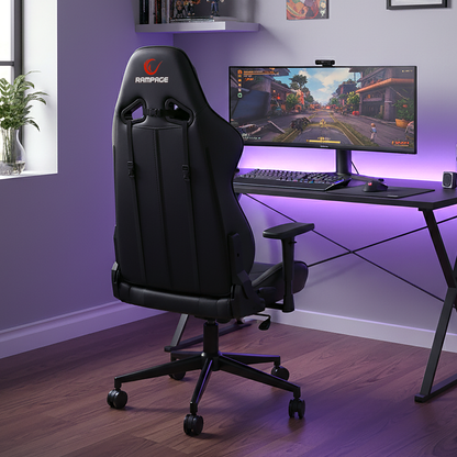 3D Kol,Tam Dökme Süngerli Oyuncu Koltuğu-Siyah/Gri