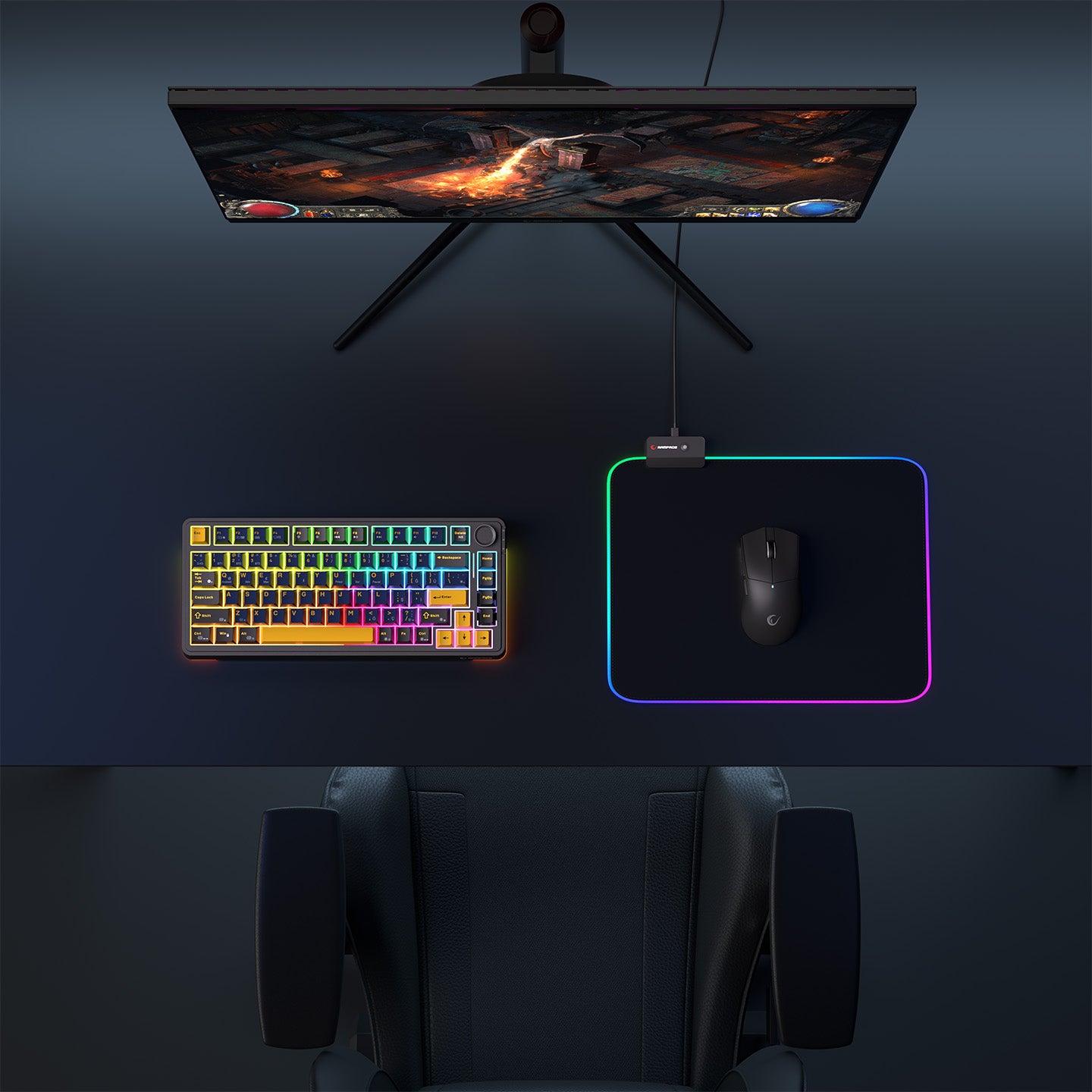 はむページ MP-23 25x33 cm RGB Ledli Oyuncu Mouse Pad-Siyah – Rampage