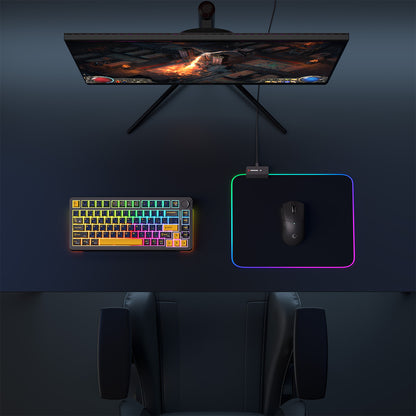 MP-23 25x33 cm RGB Ledli Oyuncu Mouse Pad-Siyah
