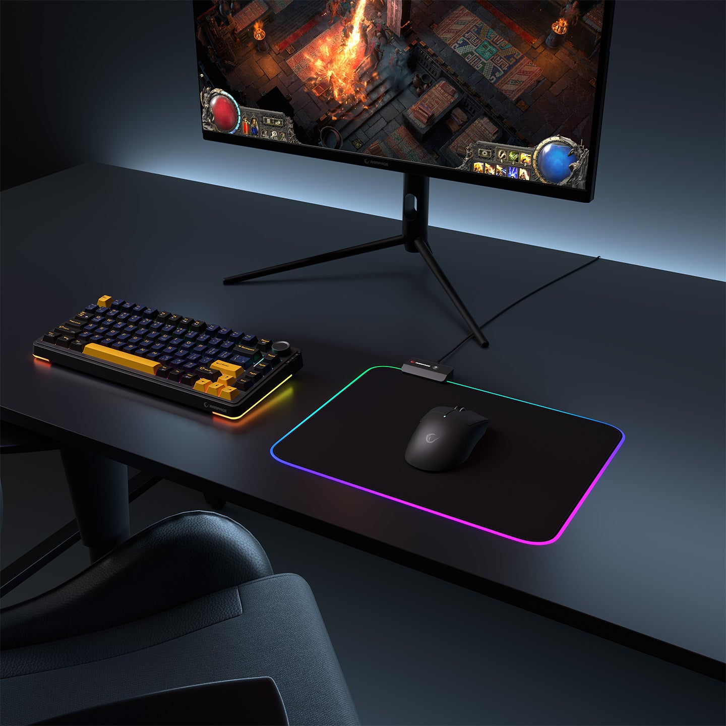 MP-23 25x33 cm RGB LED Gaming Mouse Pad-Black