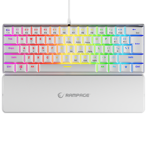 Plower K60 US Layout Bilek Destekli Blue Switch Oyuncu Klavye-Beyaz