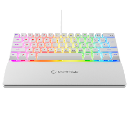 Plower K60 US Layout Wrist Rest Blue Switch Gaming Keyboard-White