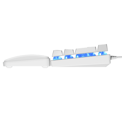 Plower K60 US Layout Wrist Rest Blue Switch Gaming Keyboard-White