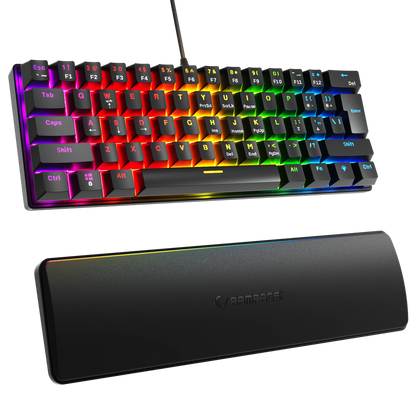 Plower K60 US Layout Bilek Destekli Blue Switch Oyuncu Klavye-Siyah