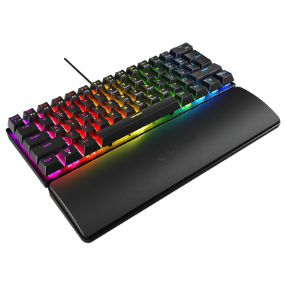 Plower K60 US Layout Bilek Destekli Blue Switch Oyuncu Klavye-Siyah