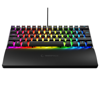 Plower K60 US Layout Bilek Destekli Blue Switch Oyuncu Klavye-Siyah