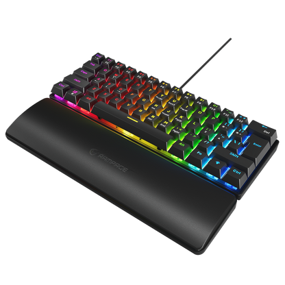 Plower K60 US Layout Bilek Destekli Blue Switch Oyuncu Klavye-Siyah