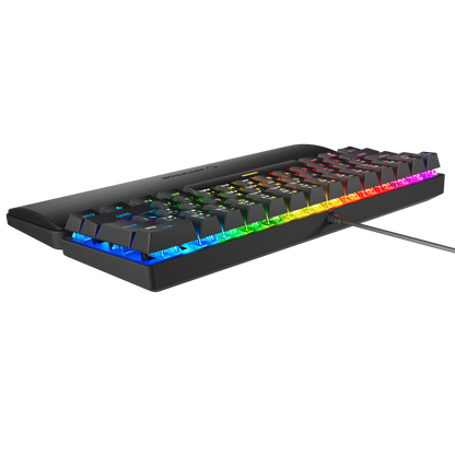 Plower K60 US Layout Bilek Destekli Blue Switch Oyuncu Klavye-Siyah