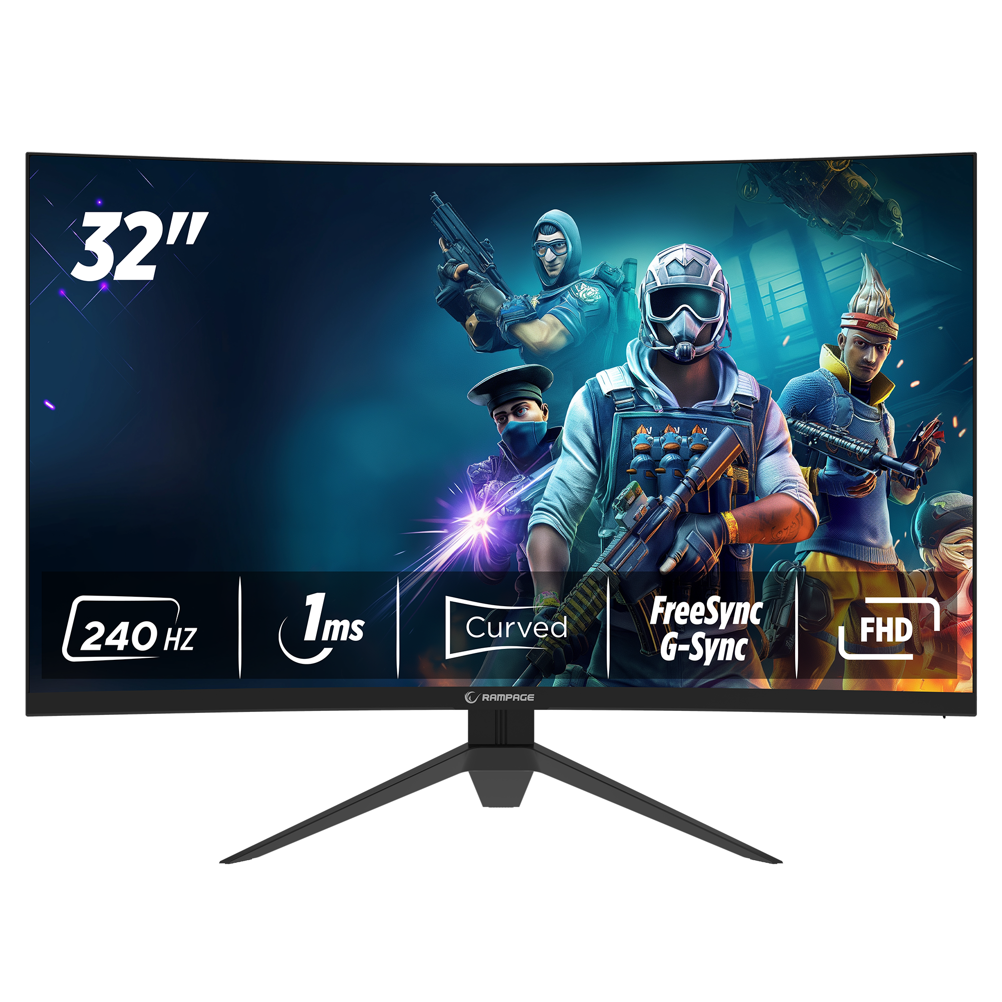 32" 240Hz 1ms CSOT VA FHD Freesync HDR RGB PC Curved Oyuncu Monitörü