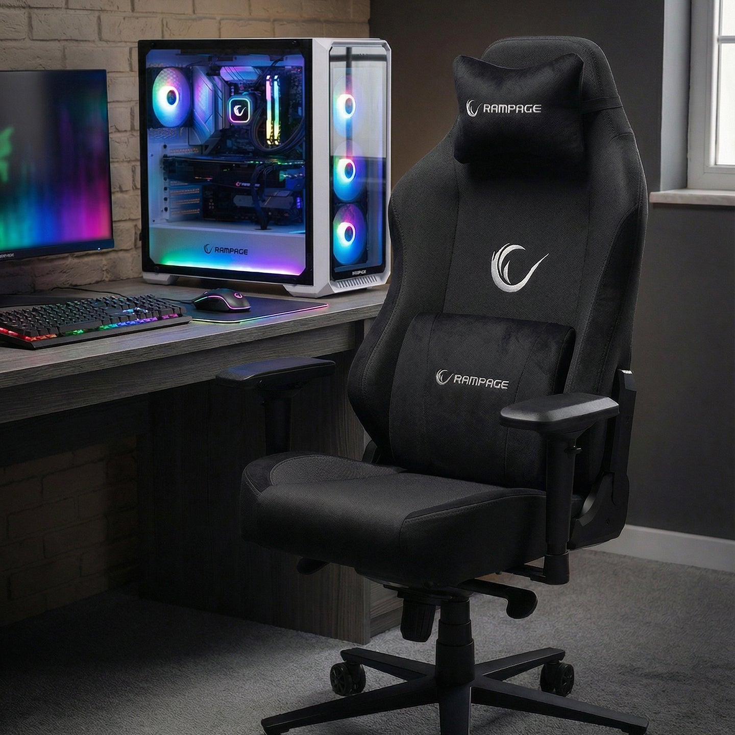 KL-R72 Woof High-End Non-Sweating Fabric Gaming Chair-Black – Rampage