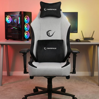 Üst Seviye Terletmez Kumaş Oyuncu Koltuğu-Gri/Siyah