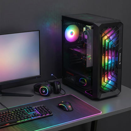 Spear 750W 80+ Bronze 4xRGB Auto Fan Atx Mid-T Oyuncu Kasası-Siyah