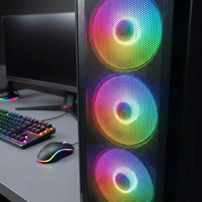 Shiva 4x120mm Rainbow Fanlı Temperli Cam Atx Mid-T Oyuncu Kasası