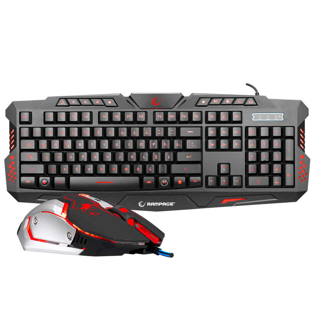 KM-R77 Siyah Usb 3 Farklı Ledli Gaming Q Multimedia Klavye + Mouse Set