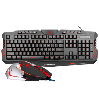 KM-R77 Siyah Usb 3 Farklı Ledli Gaming Q Multimedia Klavye + Mouse Set - Rampage