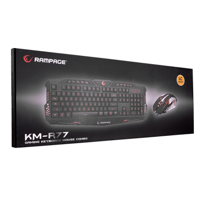 KM-R77 Siyah Usb 3 Farklı Ledli Gaming Q Multimedia Klavye + Mouse Set - Rampage