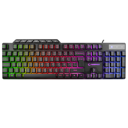 KM-9858 JAZZY Siyah Rainbow Backlight Makro Tuşlu Gaming Klavye + 3600 dpi Mouse Set - Rampage
