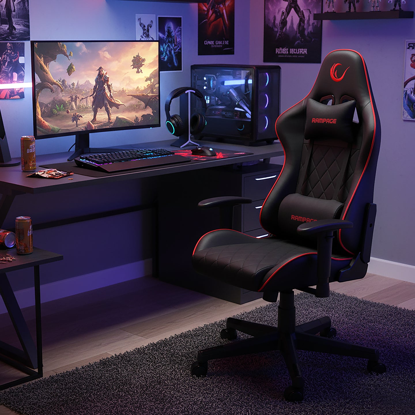 KL-R16 Drape High-End Non-Sweating Fabric Gaming Chair-Black – Rampage