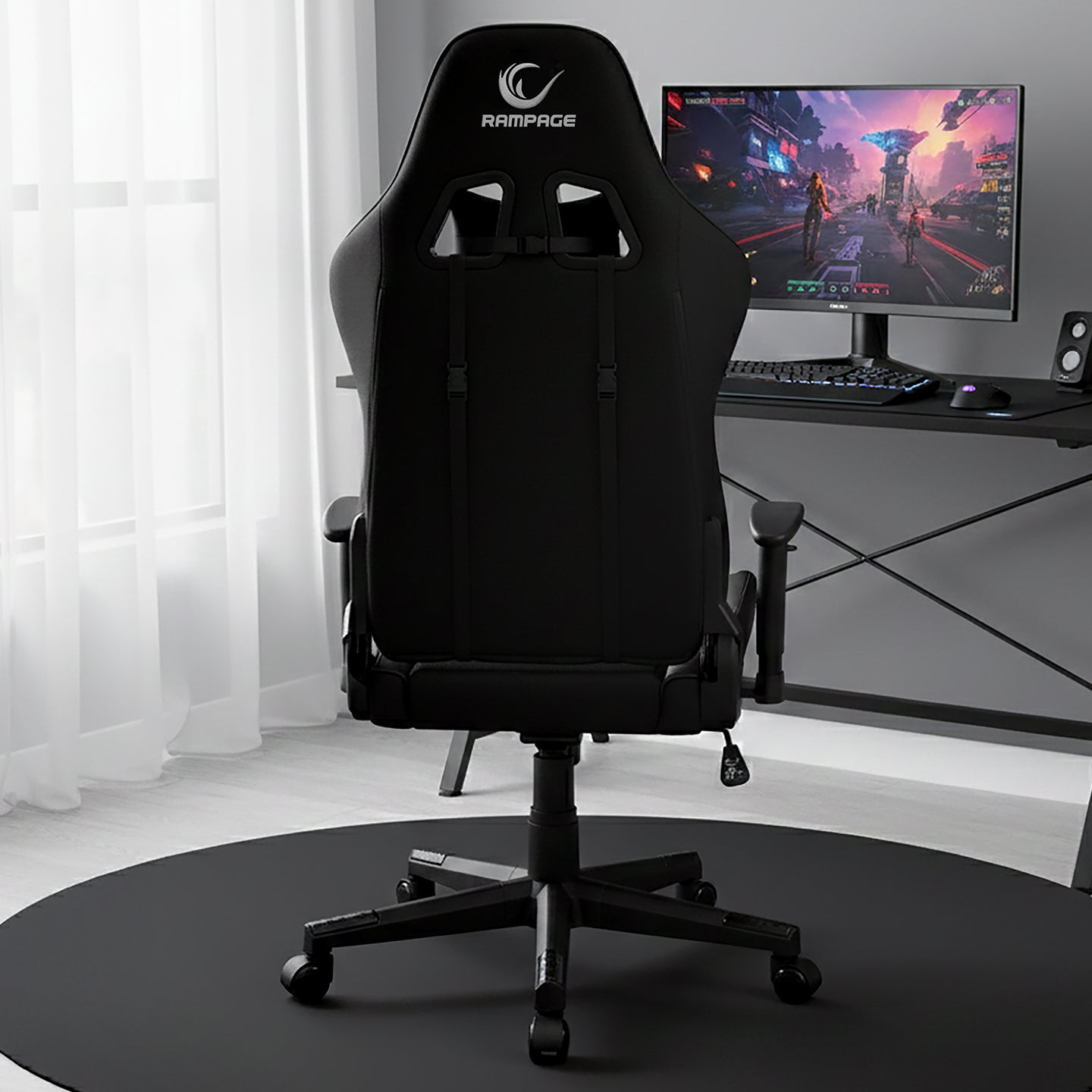 KL-R83 Carbon High-End Non-Sweating Fabric Gaming Chair-Gray/Black