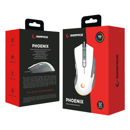 Smx-R22 Phoenix 7 Tuşlu RGB 7200 Dpi Oyuncu Mouse-Beyaz