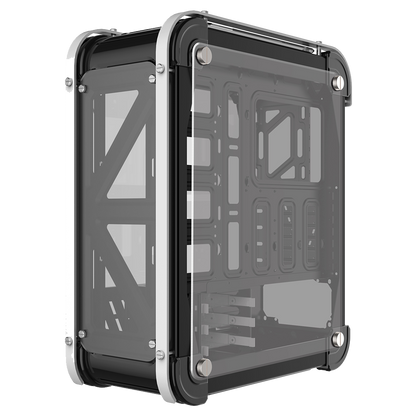 CASTLE Siyah/Mavi 4*12cm RGB Fan 2*Usb3.0 + Kart Okuyucu + Led Şeritli Temper Glass Çelik Gövdeli Oyuncu Kasa - Rampage