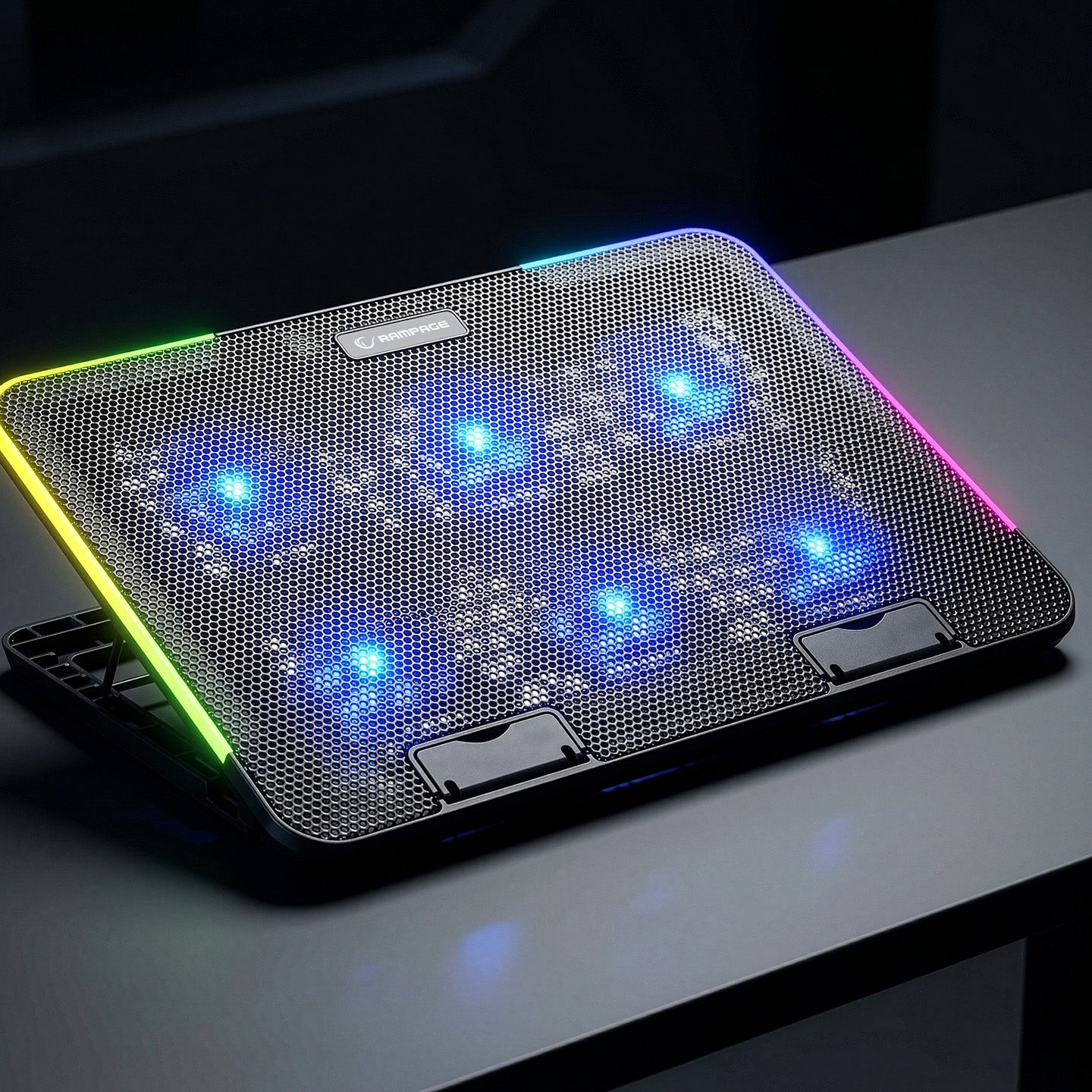 蘭ページ Sixpower R9 6 Fan RGB Telefon Tutuculu 15.6 inç Notebook Soğutucu