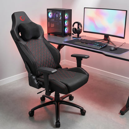 KL-R73 Comfort High-Level Non-Sweating Fabric Gaming Chair-Gray/Black