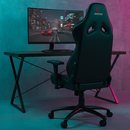 Üst Seviye Terletmez Kumaş Oyuncu Koltuğu-Gri/Siyah