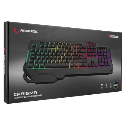 KB-R46 CARISMA USB Rainbow Aydınlatmalı Q Gaming Oyuncu Klavye - Rampage