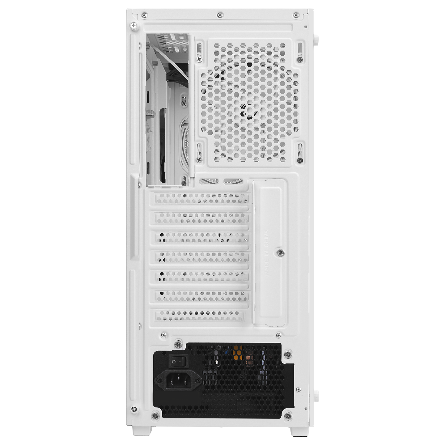 Vigilant Mesh 650W 80+ Bronze Tempered Glass 4x12cm RGB Fan ATX Mid-T Gaming Case-White