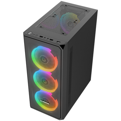 Helios Mesh 550W 80+ Bronze Tempered Glass 4x12cm Atx Mid-T Gaming Case-Black