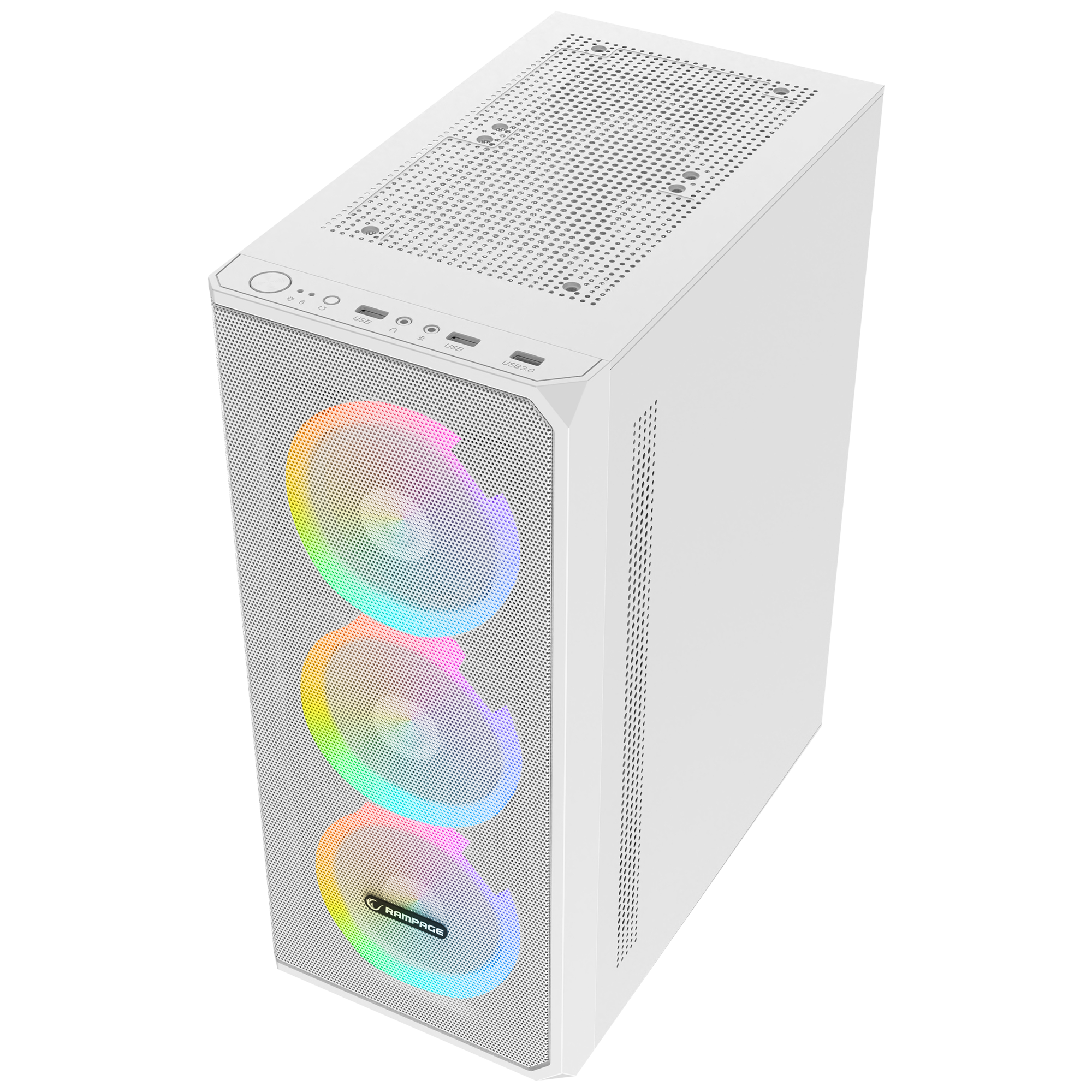 Helios Mesh 550W 80+ Bronze Temperli Cam 4x12cm Rainbow Atx Mid-T  Oyuncu Kasası-Beyaz