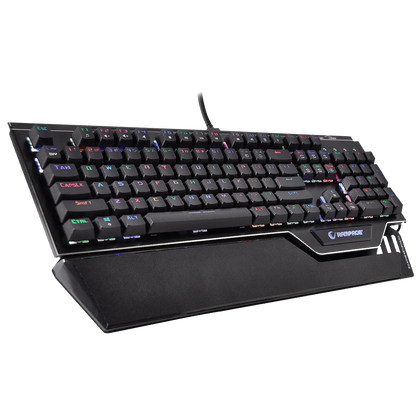 KB-RX92 COMMANDER Full RGB Ledli USB 2*Usb Hub Gaming US Layout Multimedia Aluminyum Mekanik Klavye - Rampage