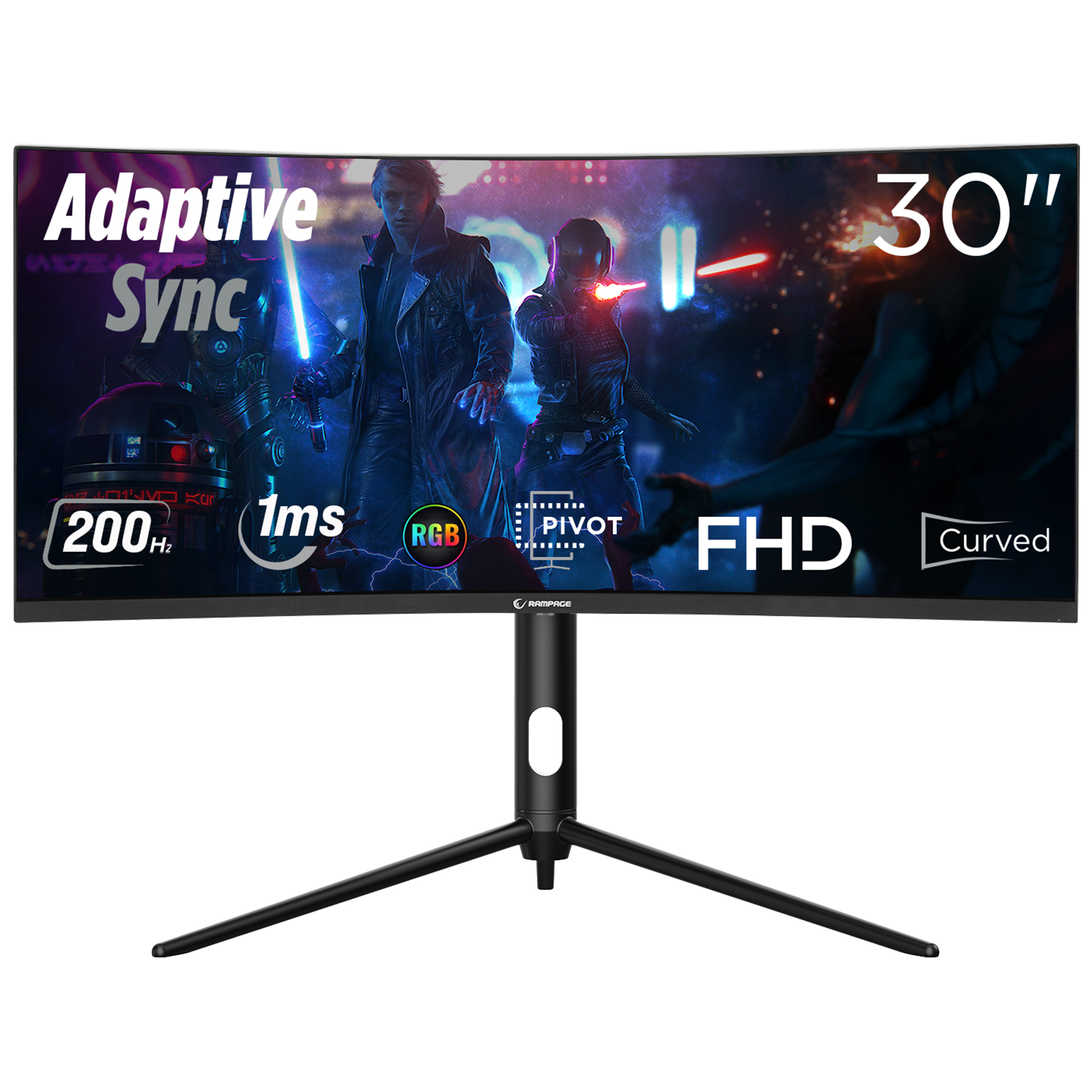 Raiden RA30R200C 30-inch 200Hz AUO VA WFHD AdaptiveSync Curved Gaming Monitor