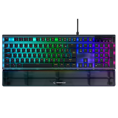 Carbon Siyah RGB Q Bilek Destekli Blue Switch Gaming Oyuncu Klavyesi