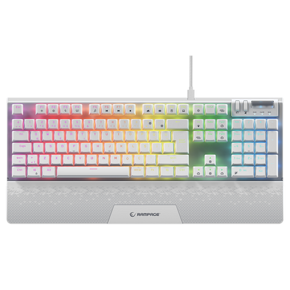Carbon Beyaz Bilek Destekli Red Switch Gaming Oyuncu Klavyesi - Rampage