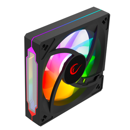 7C-120S 120*120*25mm Double Ring Aynalı ARGB Siyah Kasa Fanı - Rampage