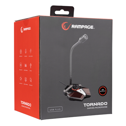RMX-M8 TORNADO Gri USB Masaüstü Led Mikrofon - Rampage
