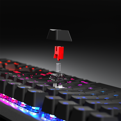 Carbon - Bilek Destekli Red Switch Mekanik Oyuncu Klavyesi-Siyah