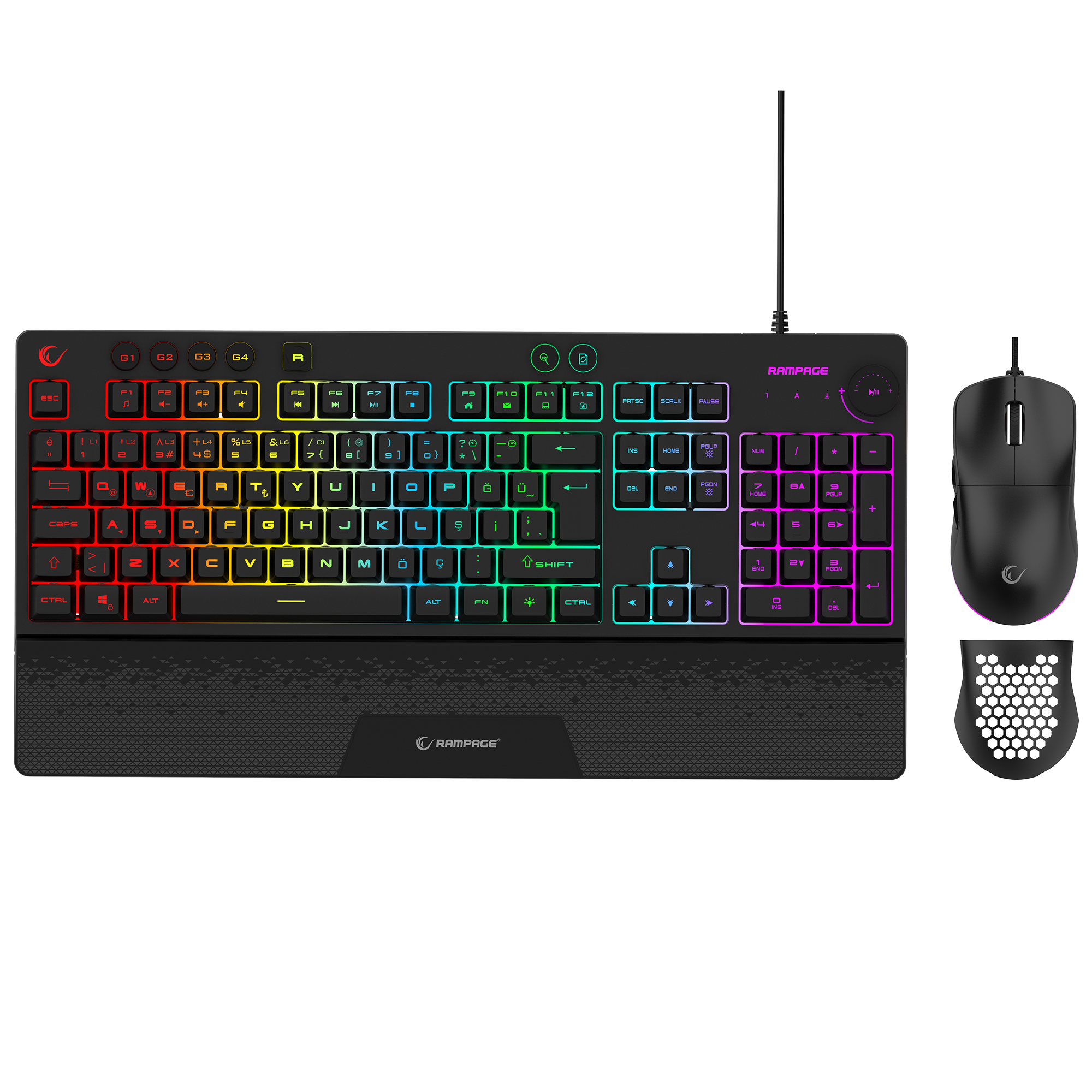 RGB Oyuncu Klavye Mouse Set-Siyah
